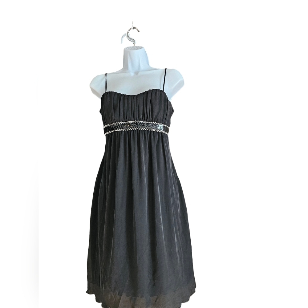 Sweet Storm size large NWOT dress silver and black sequins